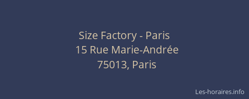 Size Factory - Paris