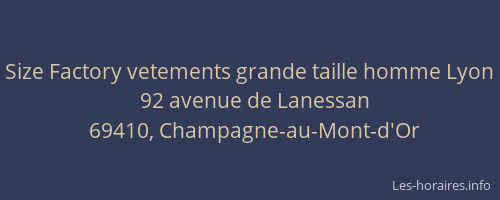 Size Factory vetements grande taille homme Lyon