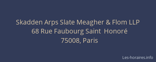 Skadden Arps Slate Meagher & Flom LLP