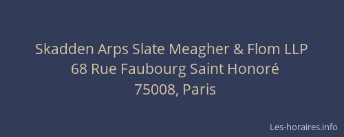 Skadden Arps Slate Meagher & Flom LLP