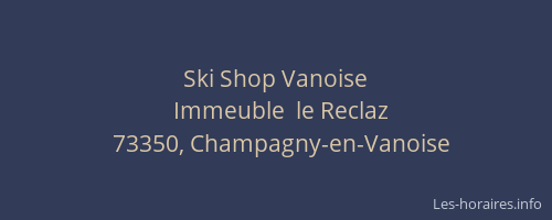 Ski Shop Vanoise