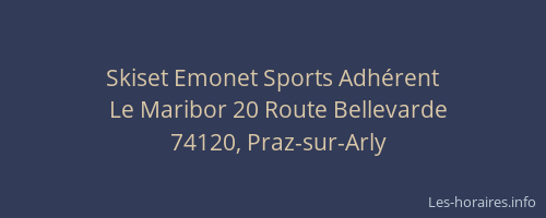 Skiset Emonet Sports Adhérent