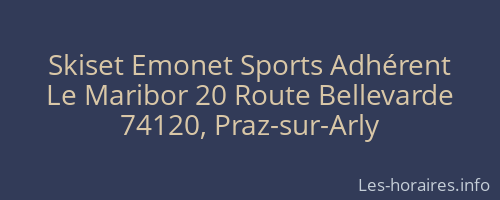 Skiset Emonet Sports Adhérent