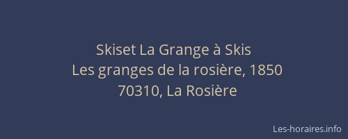 Skiset La Grange à Skis