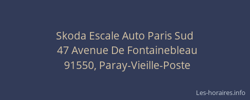 Skoda Escale Auto Paris Sud