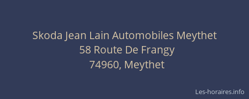 Skoda Jean Lain Automobiles Meythet