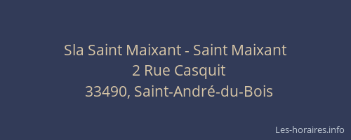 Sla Saint Maixant - Saint Maixant