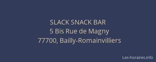 SLACK SNACK BAR