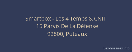 Smartbox - Les 4 Temps & CNIT