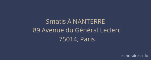 Smatis À NANTERRE