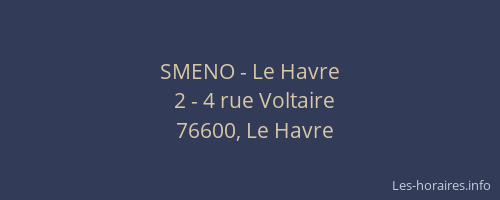 SMENO - Le Havre