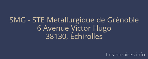 SMG - STE Metallurgique de Grénoble