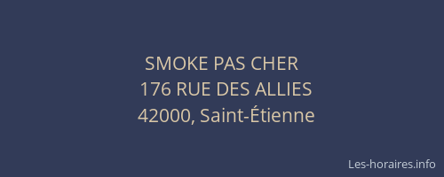 SMOKE PAS CHER