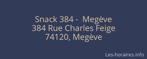 Snack 384 -  Megève