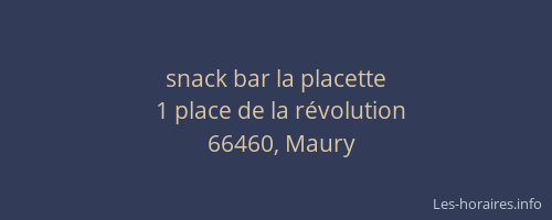 snack bar la placette
