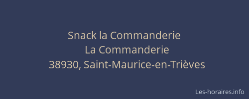 Snack la Commanderie