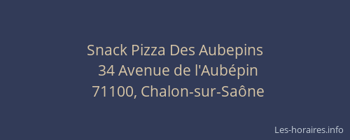 Snack Pizza Des Aubepins