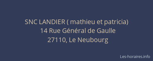 SNC LANDIER ( mathieu et patricia)