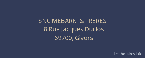 SNC MEBARKI & FRERES