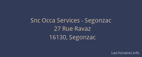 Snc Occa Services - Segonzac