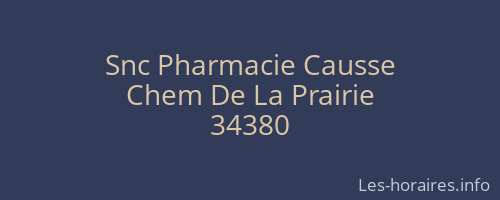 Snc Pharmacie Causse