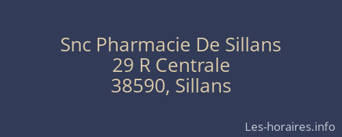 Snc Pharmacie De Sillans