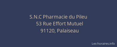 S.N.C Pharmacie du Pileu
