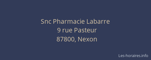 Snc Pharmacie Labarre