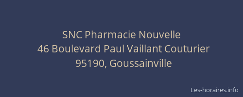 SNC Pharmacie Nouvelle