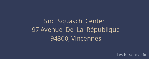 Snc  Squasch  Center