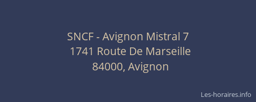 SNCF - Avignon Mistral 7