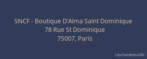 SNCF - Boutique D'Alma Saint Dominique
