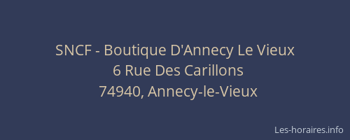 SNCF - Boutique D'Annecy Le Vieux
