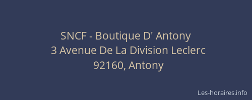 SNCF - Boutique D' Antony