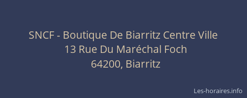 SNCF - Boutique De Biarritz Centre Ville