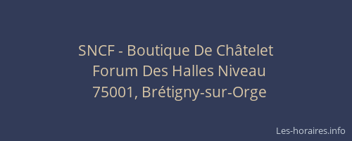 SNCF - Boutique De Châtelet