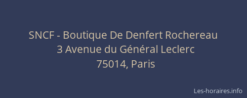 SNCF - Boutique De Denfert Rochereau