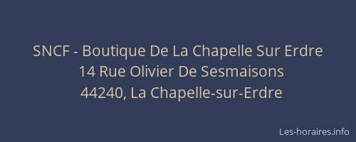 SNCF - Boutique De La Chapelle Sur Erdre