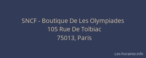 SNCF - Boutique De Les Olympiades