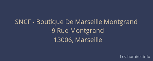 SNCF - Boutique De Marseille Montgrand