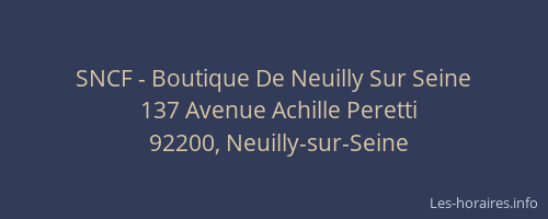 SNCF - Boutique De Neuilly Sur Seine