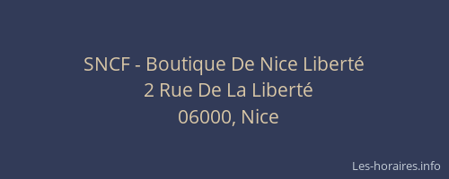 SNCF - Boutique De Nice Liberté