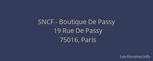 SNCF - Boutique De Passy