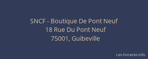 SNCF - Boutique De Pont Neuf