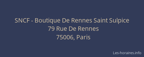 SNCF - Boutique De Rennes Saint Sulpice