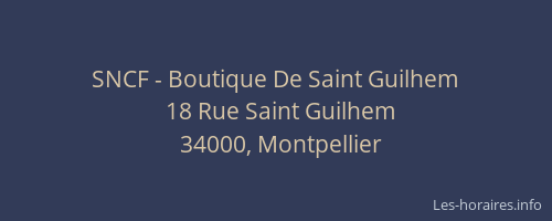 SNCF - Boutique De Saint Guilhem