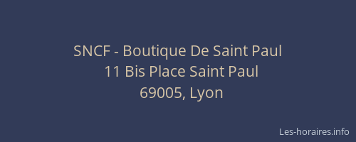 SNCF - Boutique De Saint Paul