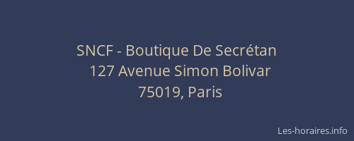 SNCF - Boutique De Secrétan