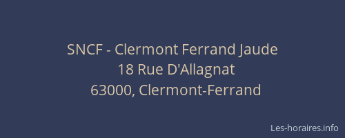 SNCF - Clermont Ferrand Jaude