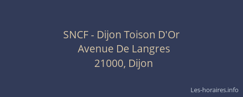 SNCF - Dijon Toison D'Or